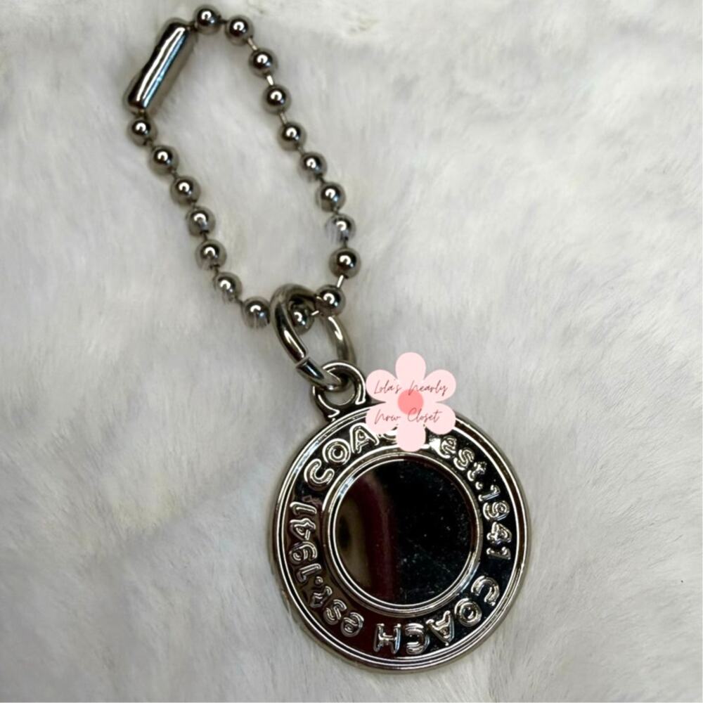 1" Coach Metal Circle Hangtag Hang Tag Bag Charm